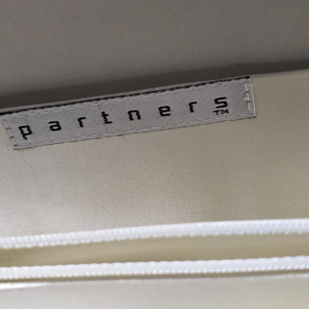Vintage 1980's Partners Ivory Satin Clutch Purse 48557, 10" X 6 " - Picture 14 of 14